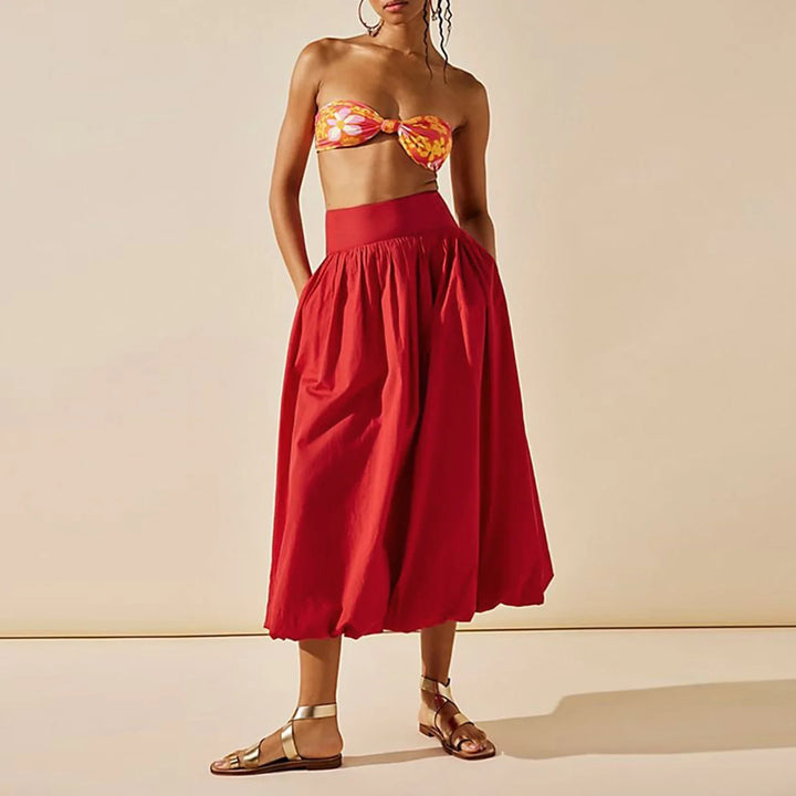Sybil | Gathered Balloon Hem Skirt