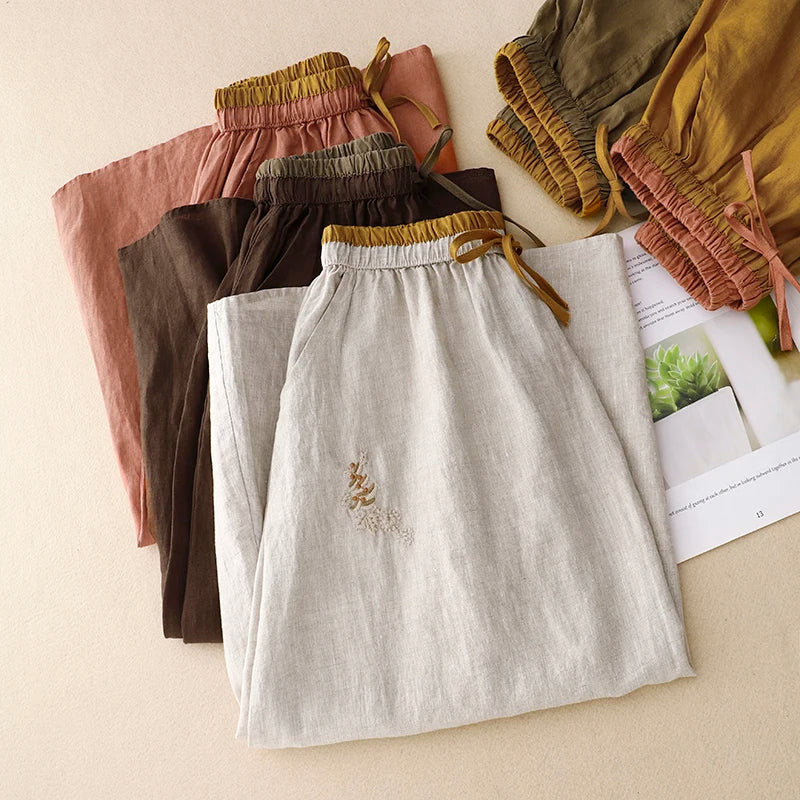 Eudoxie | Embroidered Organic Linen Skirt