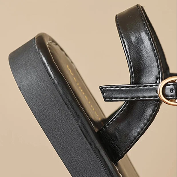 Mabel | Triple Buckle Leather Sandals