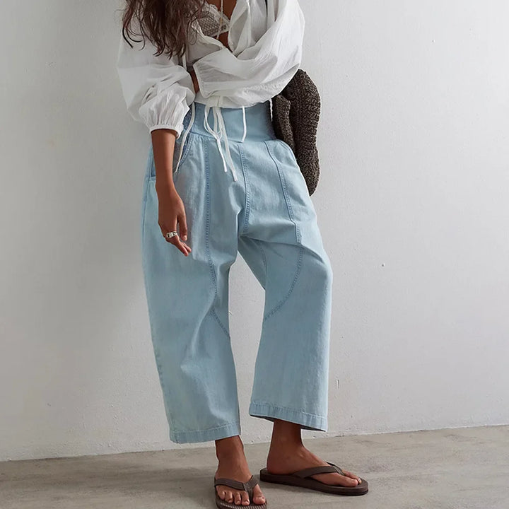 Palmyre | Curved Seam Cotton Linen Pants