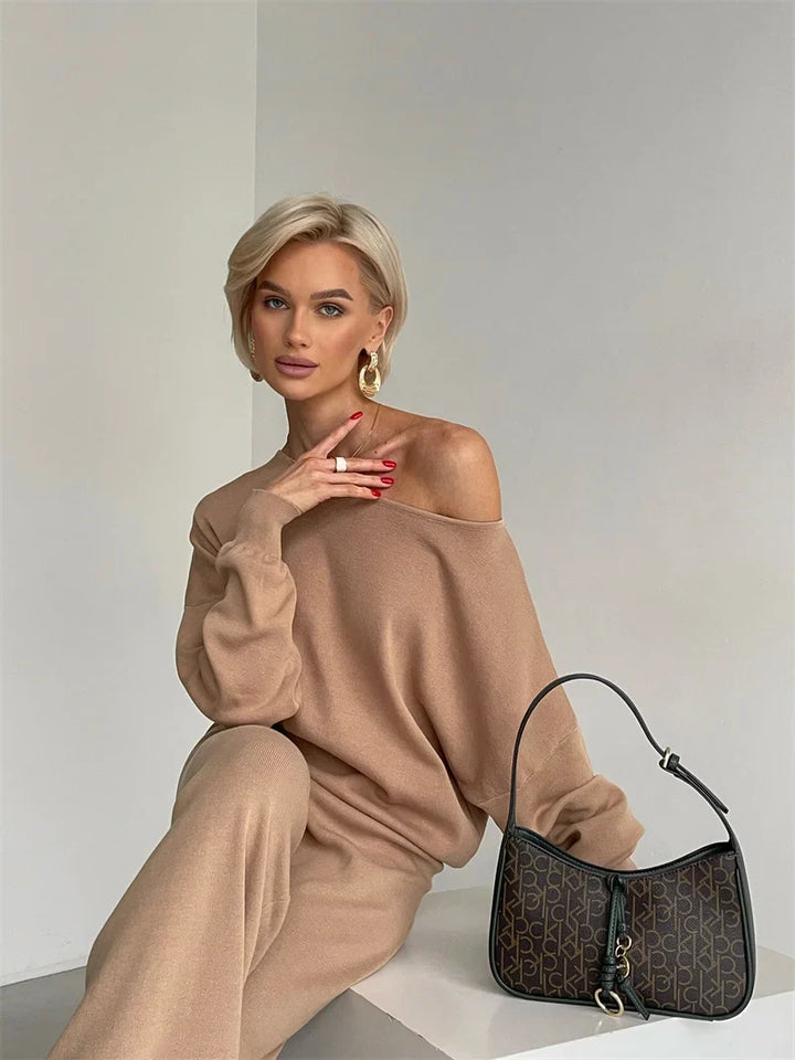 Irenee | Off Shoulder Knit Two Piece Set