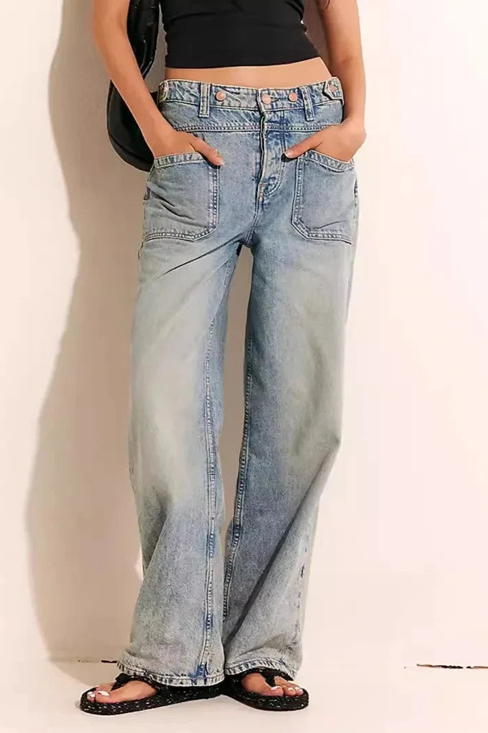 Modestine | Rigid Cotton Wide Leg Jeans