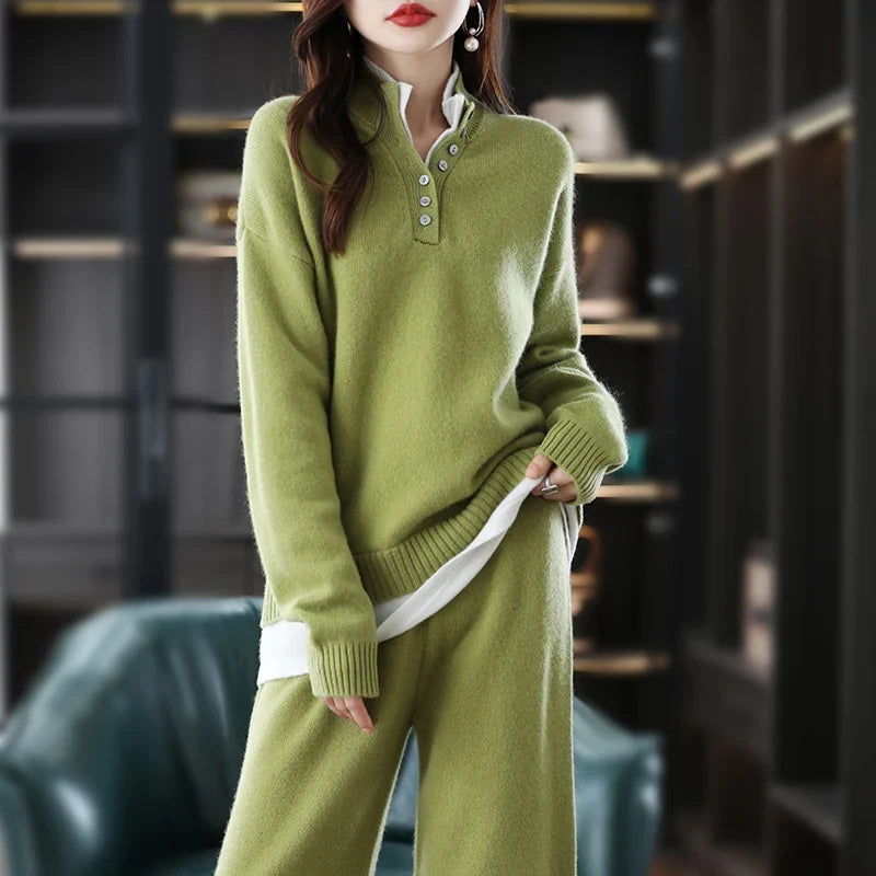 Christine | Cashmere Knit Trouser Set