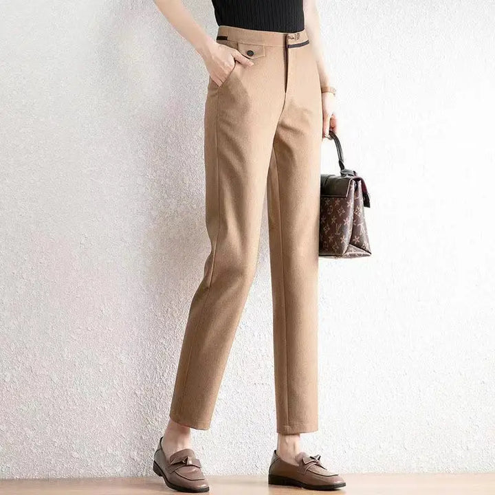 Manon | Cropped Stretch Straight Trousers