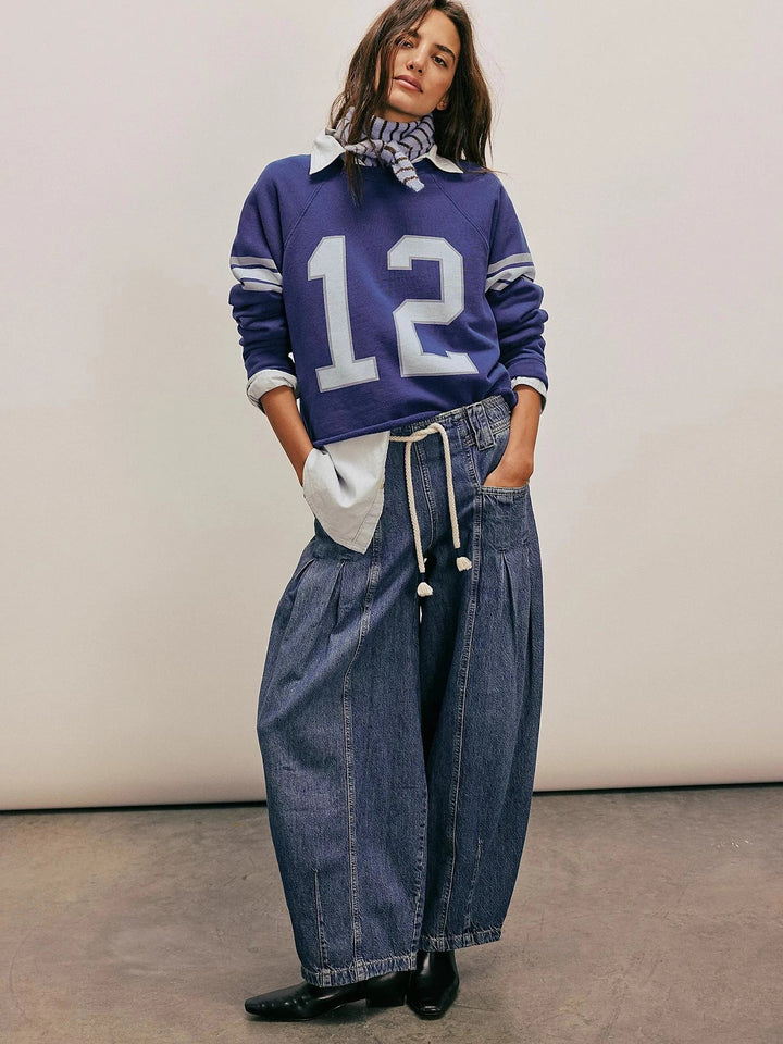 Julienne | Cotton Denim Drawstring Pants