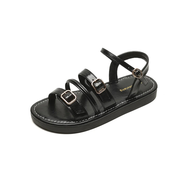 Mabel | Triple Buckle Leather Sandals