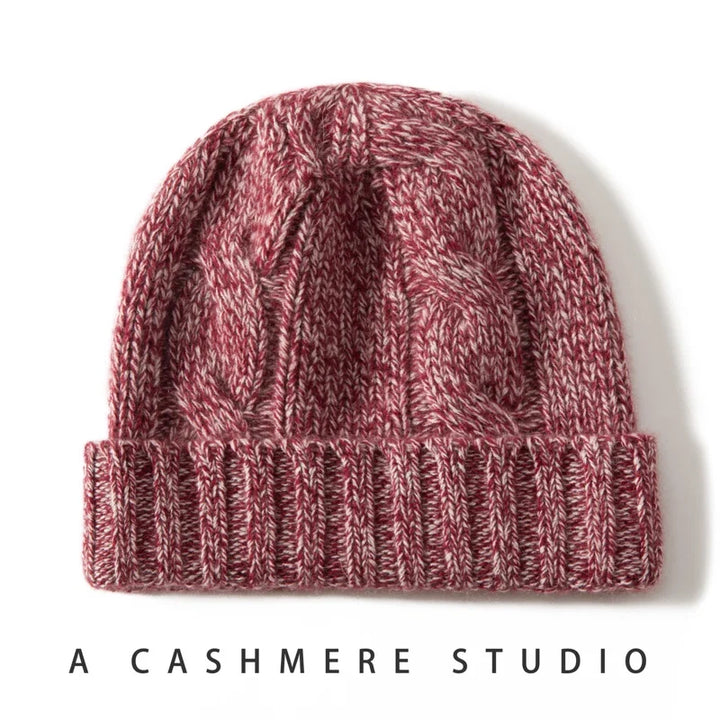 100% Cashmere Cable Knit Beanie