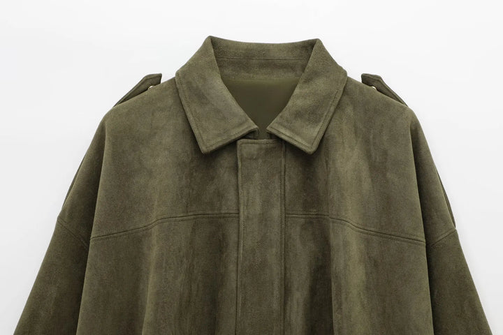 Roseanne | Oversized Suede Bomber