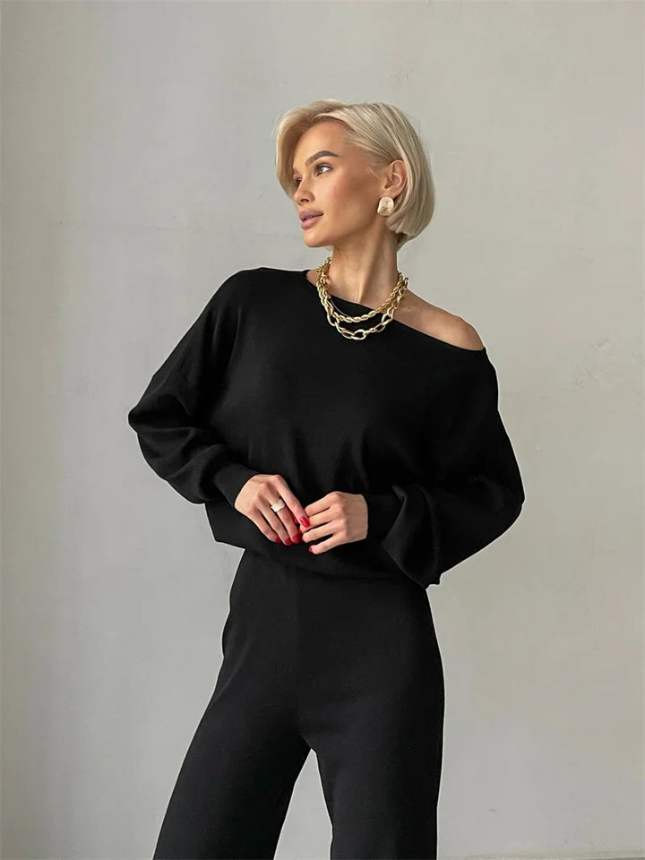 Irenee | Off Shoulder Knit Two Piece Set