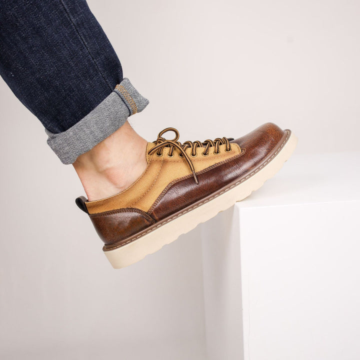 Célestin | Leather Canvas Lace-Up Sneakers