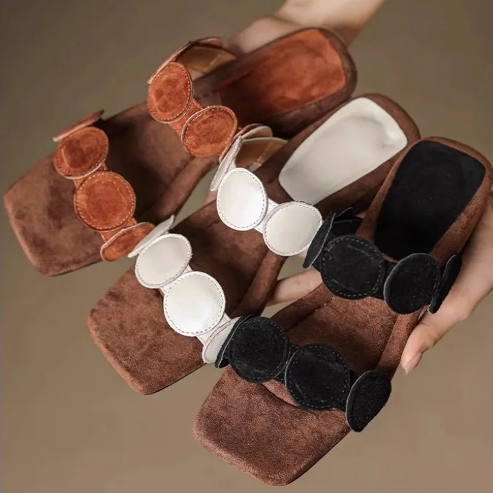 Rosella | Croc Embossed Suede Mules