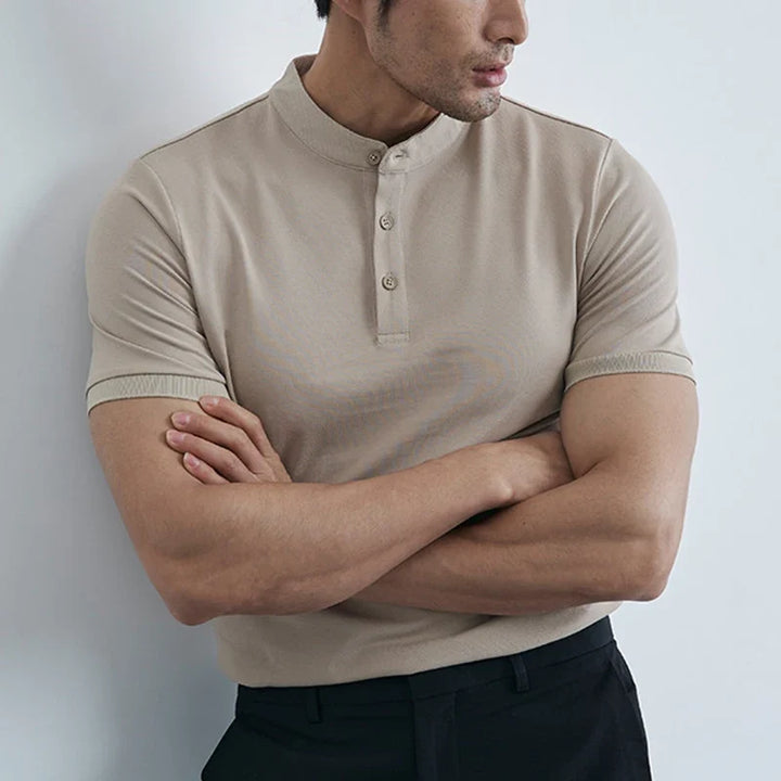 Léonce | Heavy Cotton Buttoned Crew Tee
