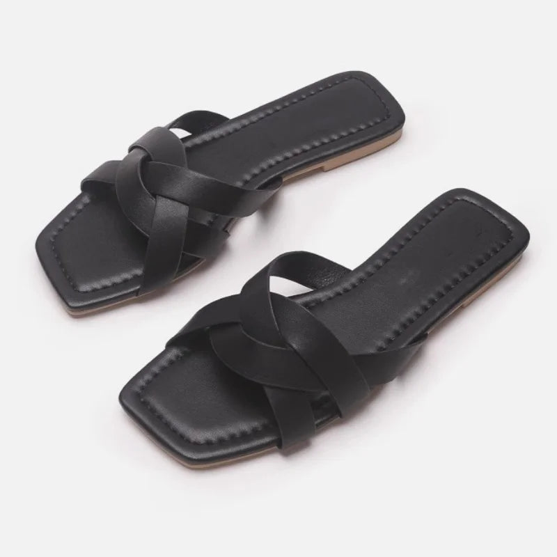 Audette | Interlaced Leather Slides