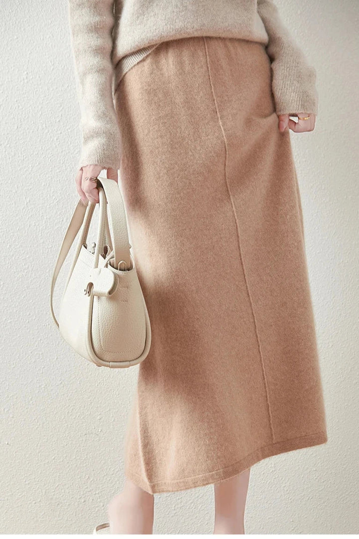 Eulalie | High Waist Merino Wool Skirt
