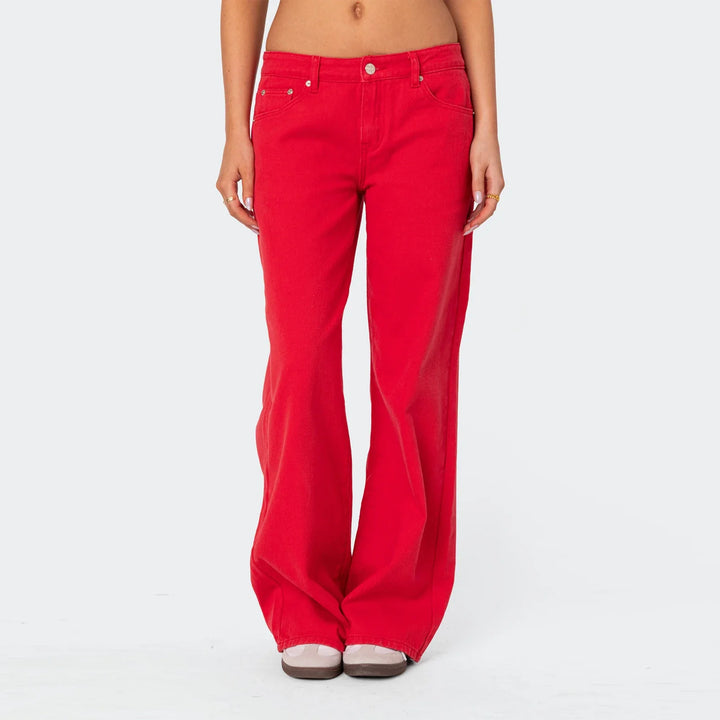 Ines | High Rise Cotton Straight Jeans