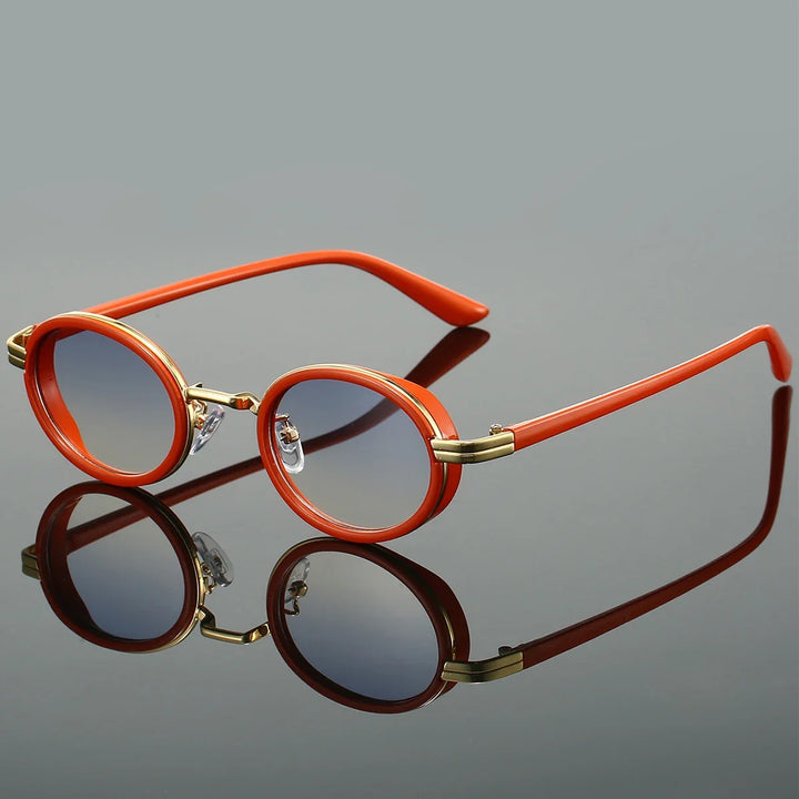 Slim Rim Oval Metal Sunglasses