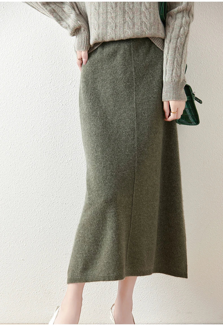 Eulalie | High Waist Merino Wool Skirt