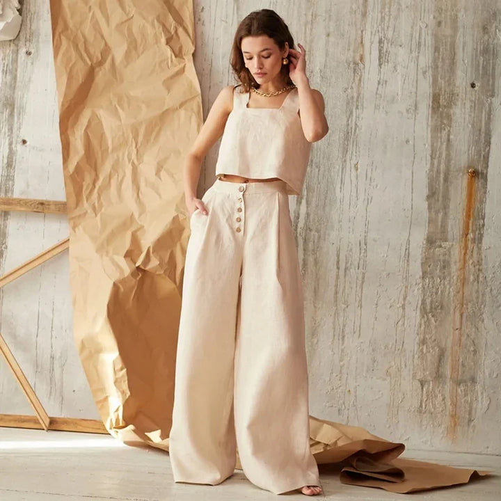 Petronille | Hidden Elastic Cotton Trousers