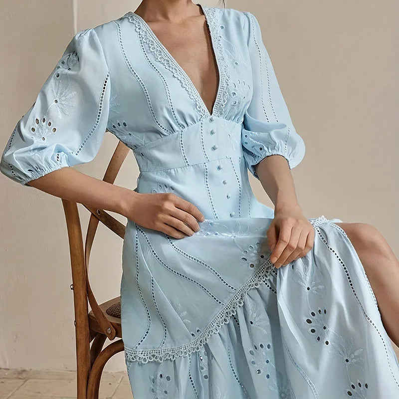 Ursule | Knife Pleat High Waist Maxi Dress