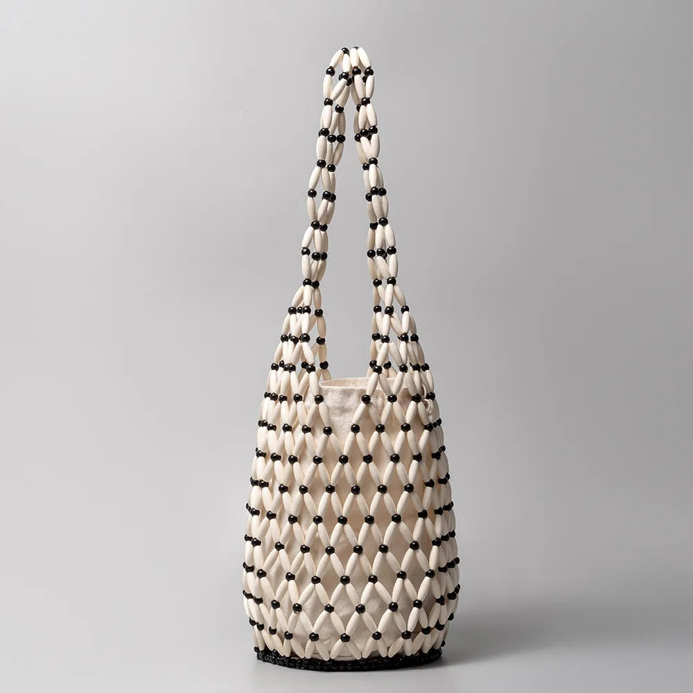 Beaded Open Net Tote, Lined