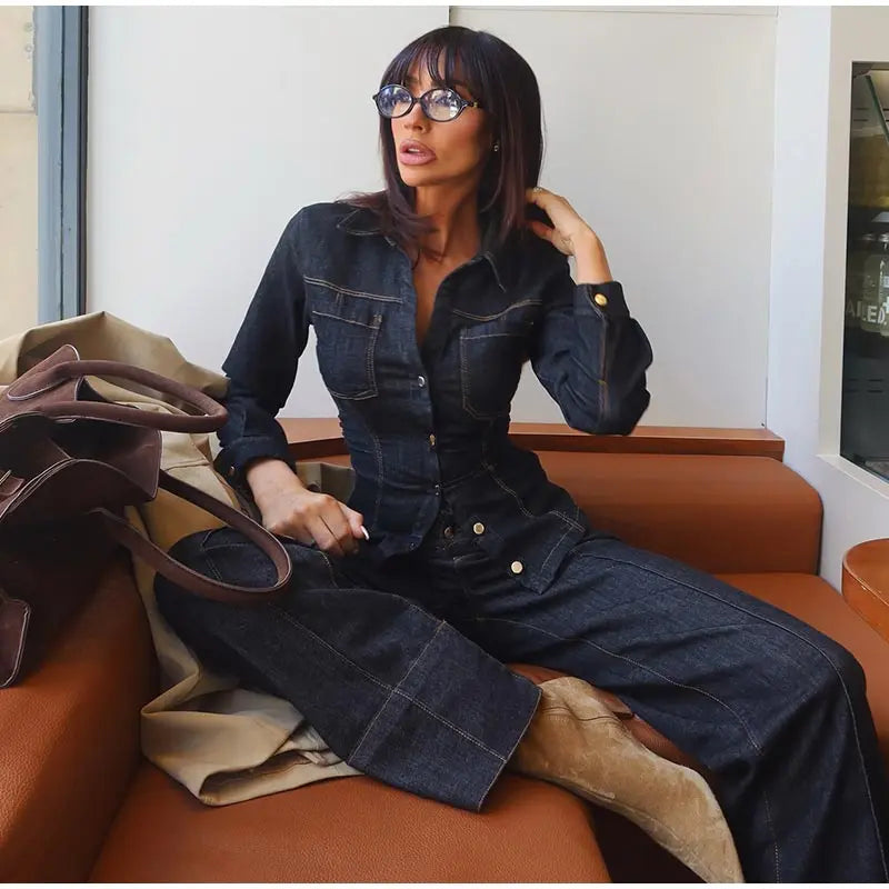 Anne | Heavy Denim Blazer and Trousers