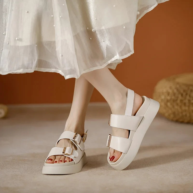 Cesarine | Double Buckle Platform Sandals