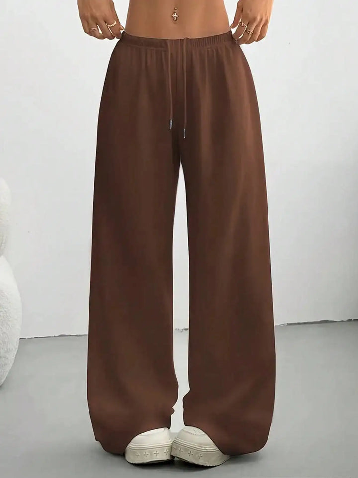 Olivette | Drawstring Wide Leg Jogger Pants