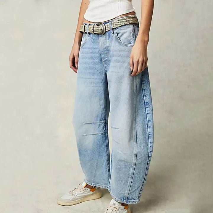 Malvine | Barrel Leg Cotton Denim Jeans