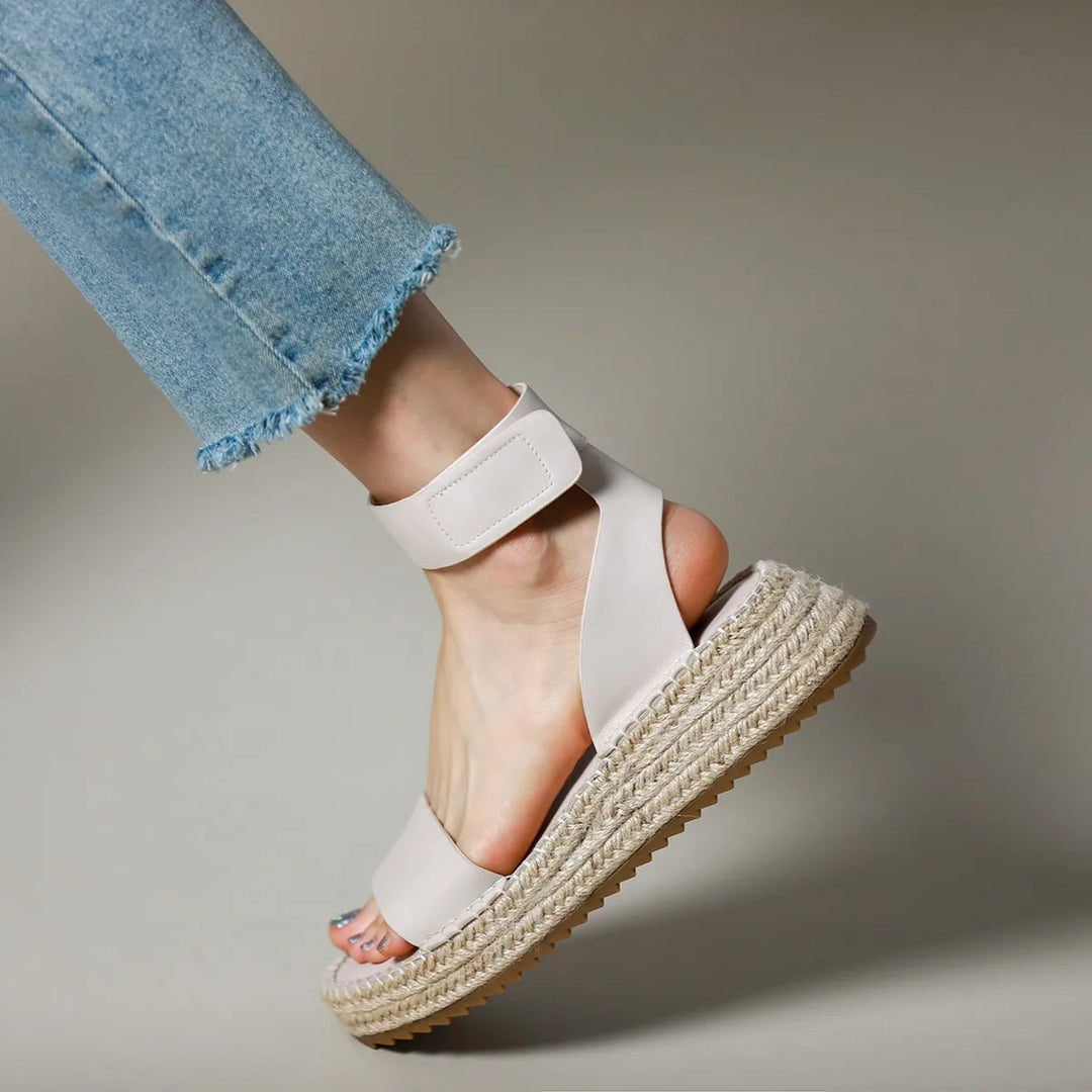 Zulma | Leather Strap Platform Espadrilles