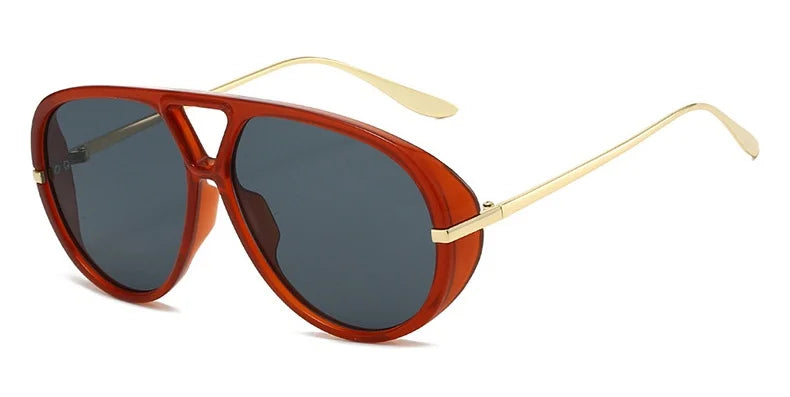 Double Bridge Metal Aviator Sunglasses