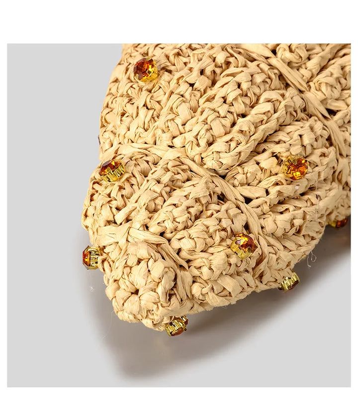 Hand-Woven Conch Shell Bag, Bead Handle