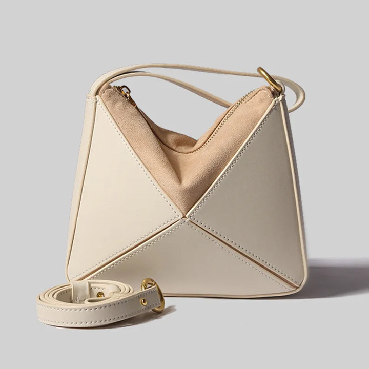 Faceted Panel Structured Handbag
