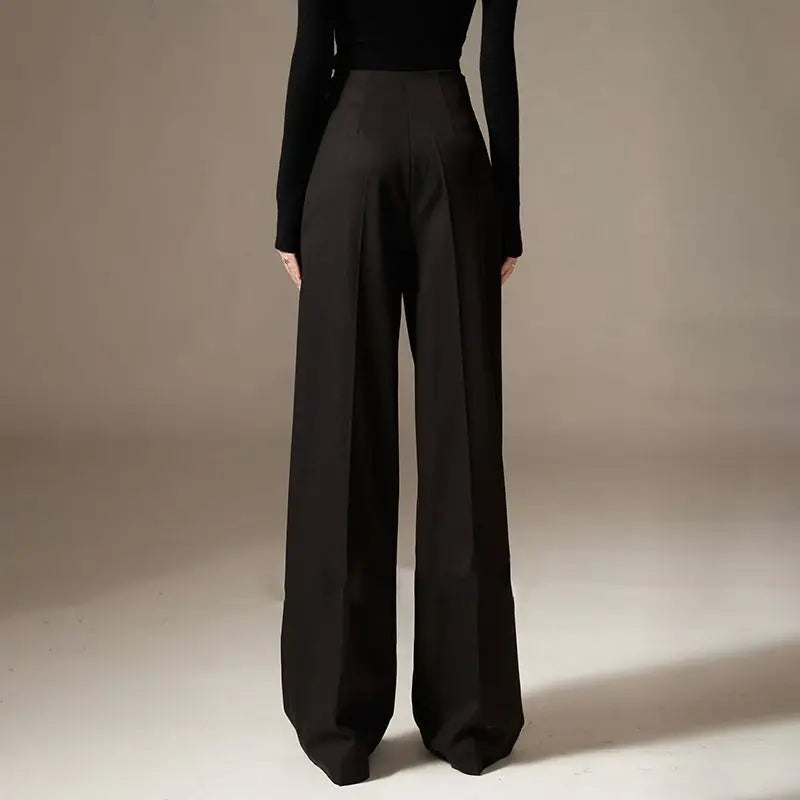 Octavie | Draped Cotton Wide Leg Trousers