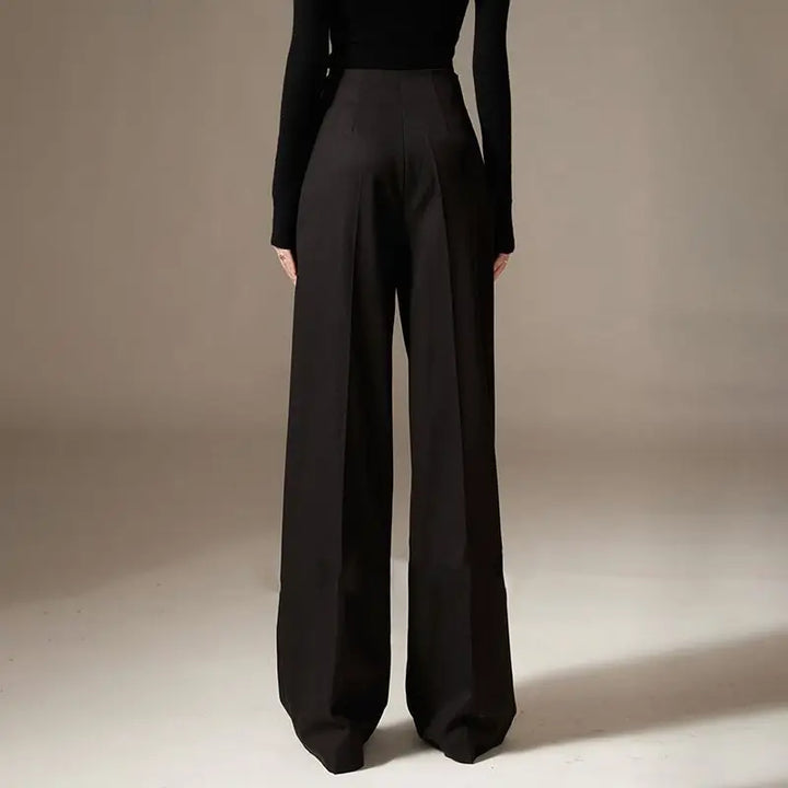 Octavie | Draped Cotton Wide Leg Trousers
