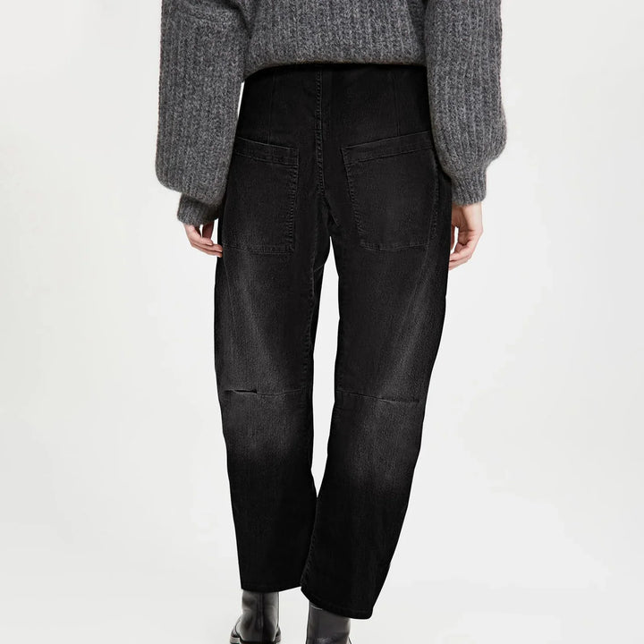 Sylviane | Structured Denim Barrel Leg Jeans