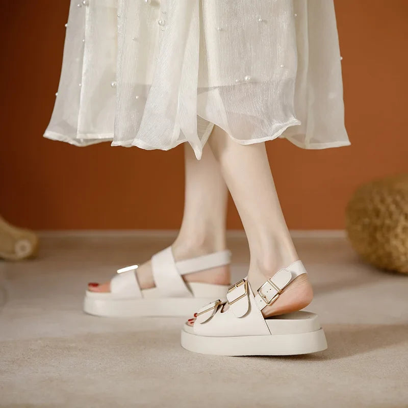 Cesarine | Double Buckle Platform Sandals
