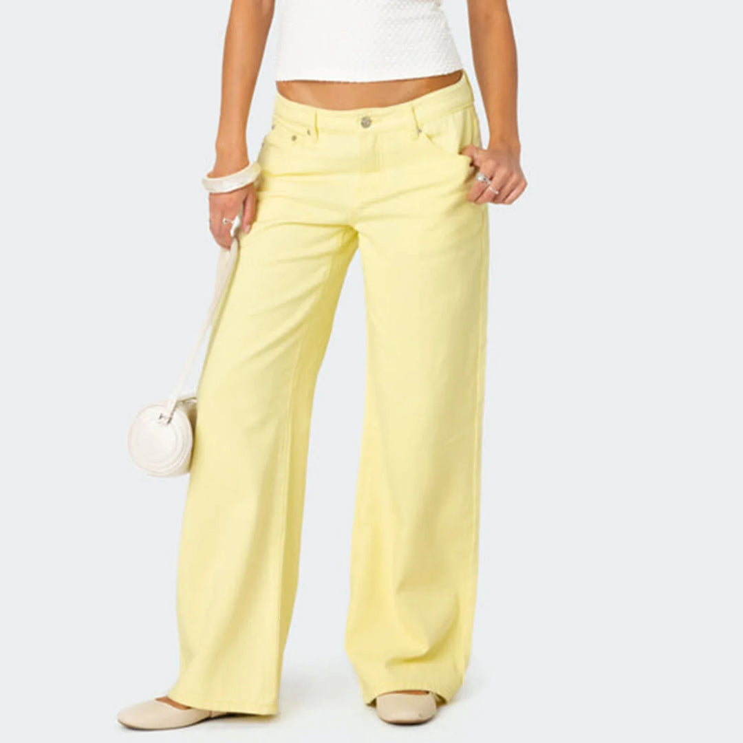 Ines | High Rise Cotton Straight Jeans