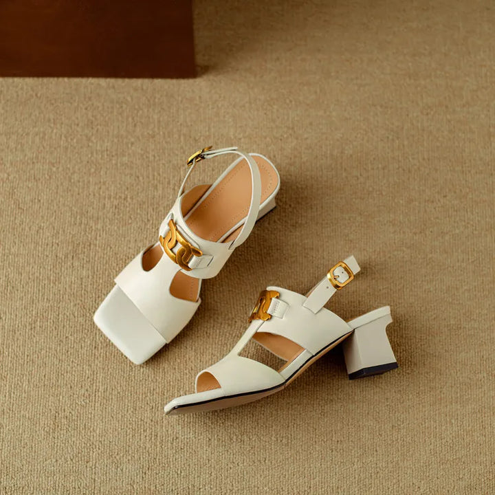 Hortensia | Chain Detail Block Heel Sandals
