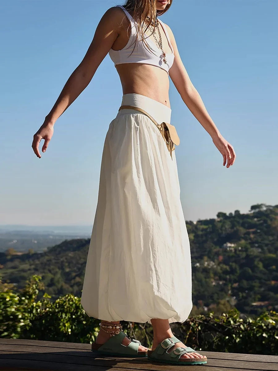 Sybil | Gathered Balloon Hem Skirt