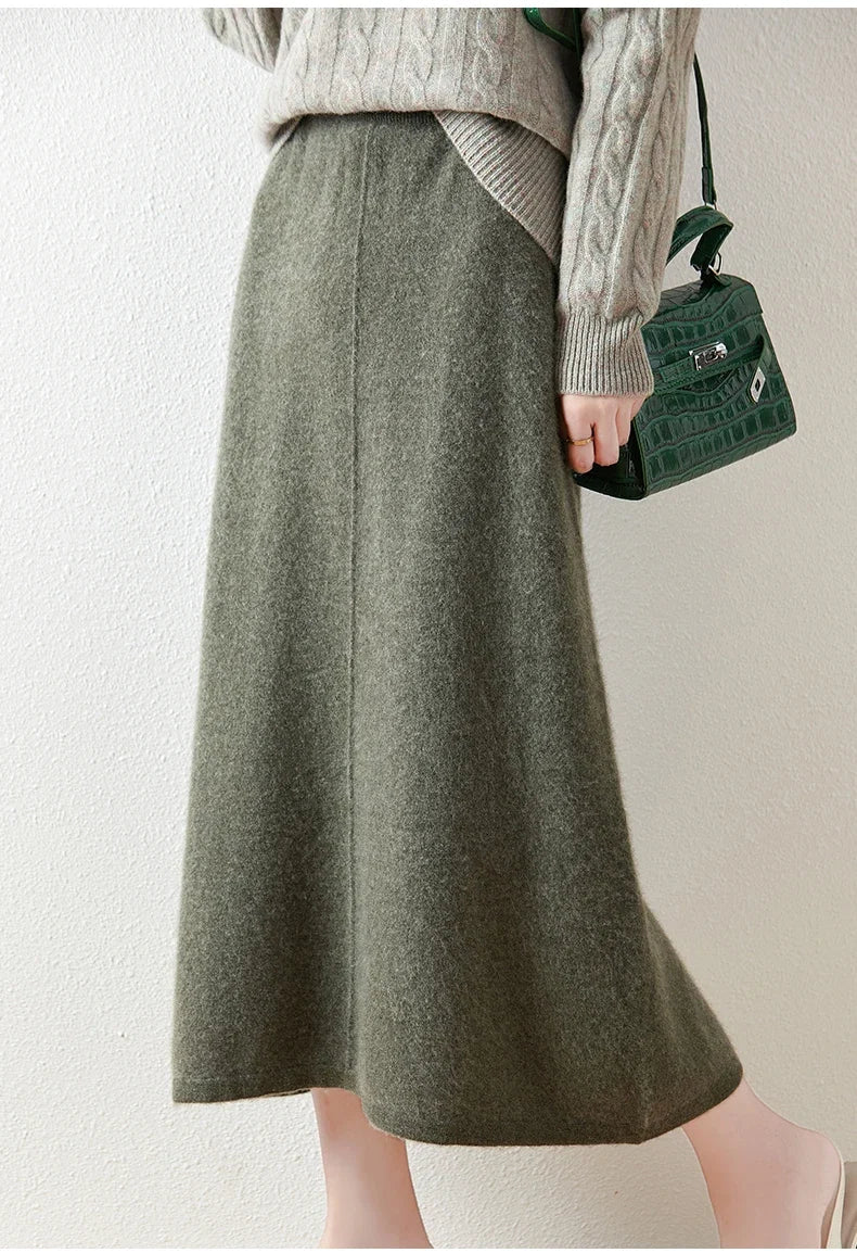 Eulalie | High Waist Merino Wool Skirt