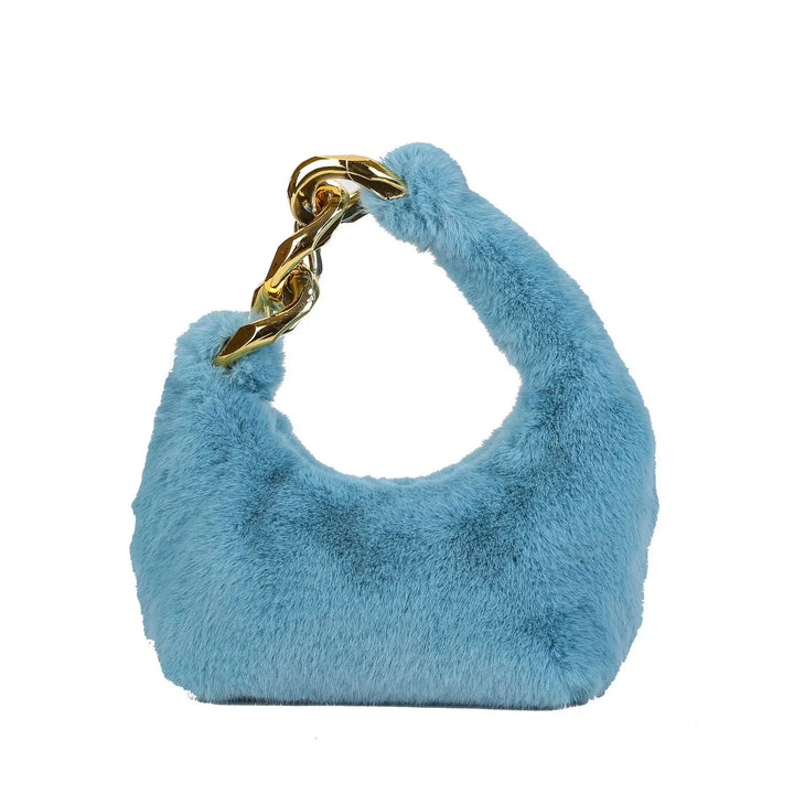 Faux Fur Crescent Bag, Chain Strap