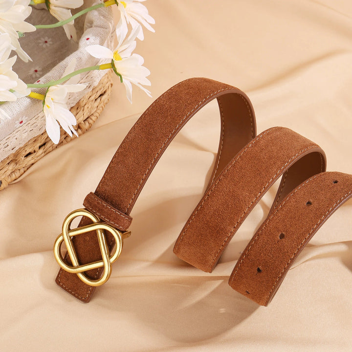 Suede Knot Buckle Belt, 2.8 cm Wide