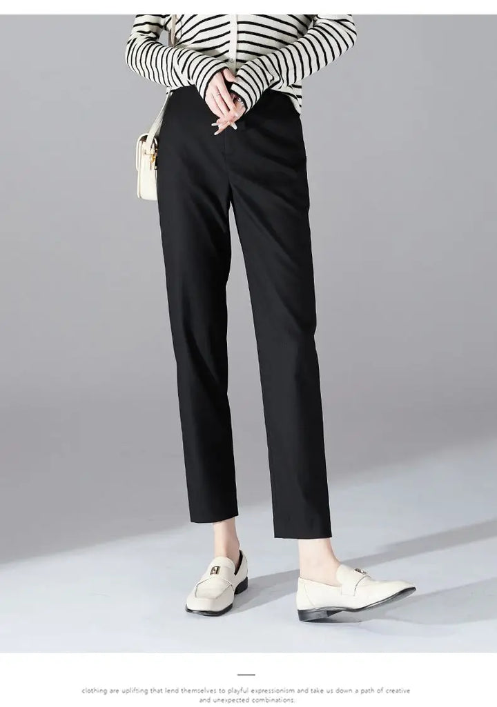 Josee | Tapered Ankle High Waist Trousers