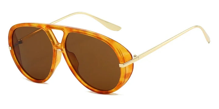 Double Bridge Metal Aviator Sunglasses