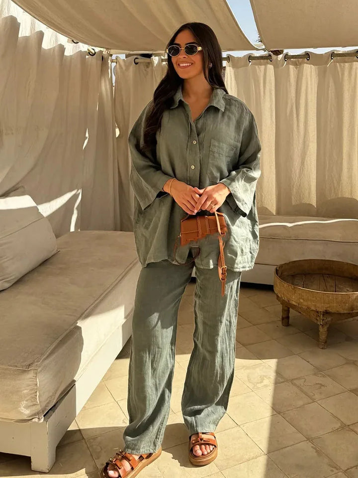 Celestina | Linen Blend Shirt and Trousers