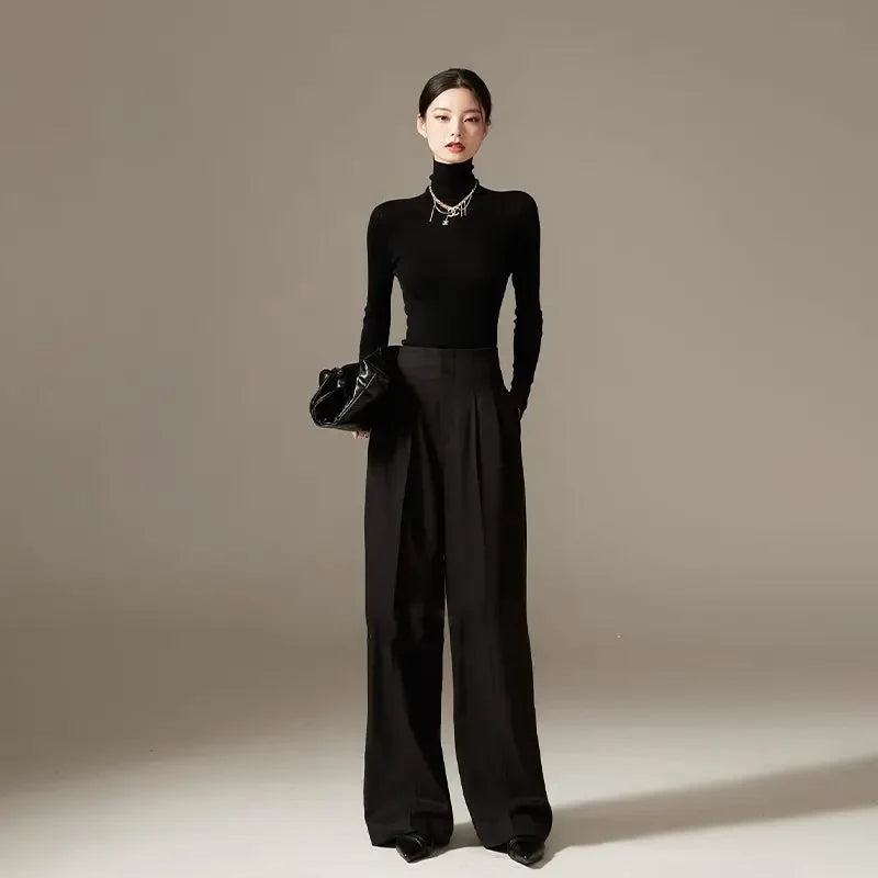 Octavie | Draped Cotton Wide Leg Trousers