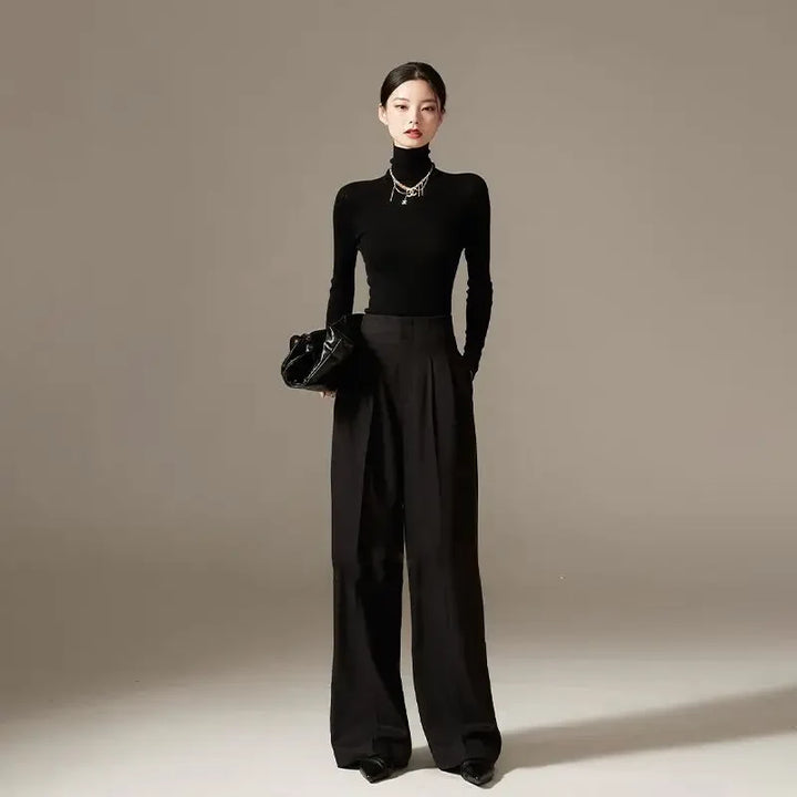 Octavie | Draped Cotton Wide Leg Trousers
