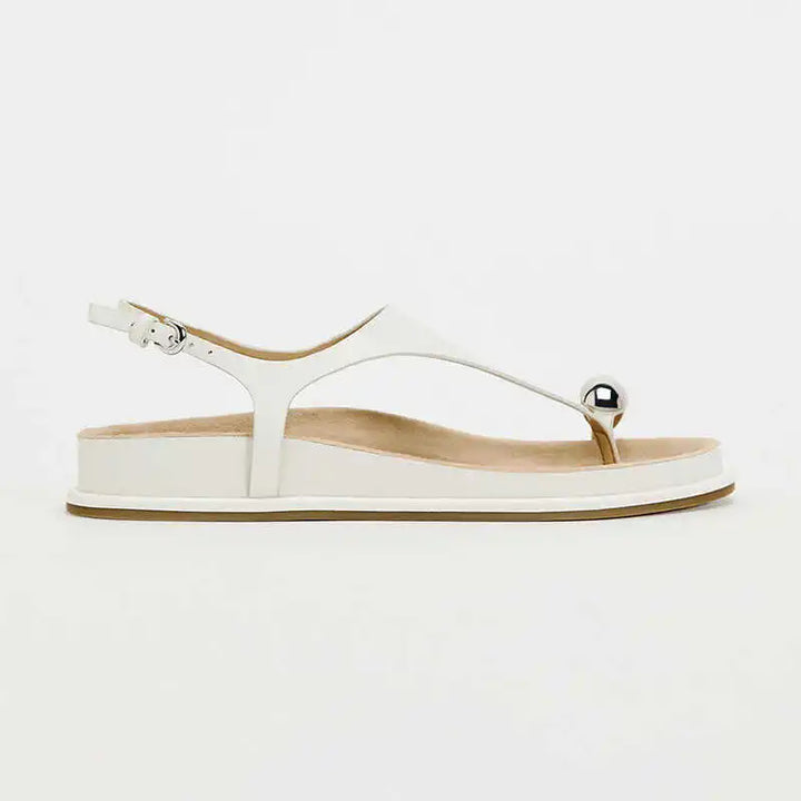Eudora | Metal Trim Ankle Strap Flats