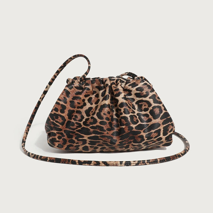 Leopard Print Hasp Clutch, Linen Lined