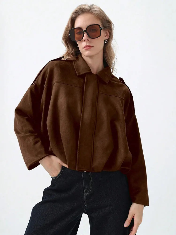 Roseanne | Oversized Suede Bomber